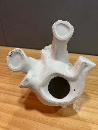 Elefante cerámica blanco y dorado