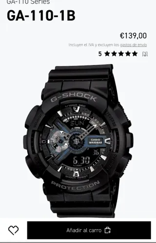 Reloj Casio G-Shock Negro y Plateado