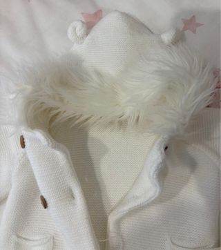 Conjunto Abrigo y Polaina Bebé Blanco