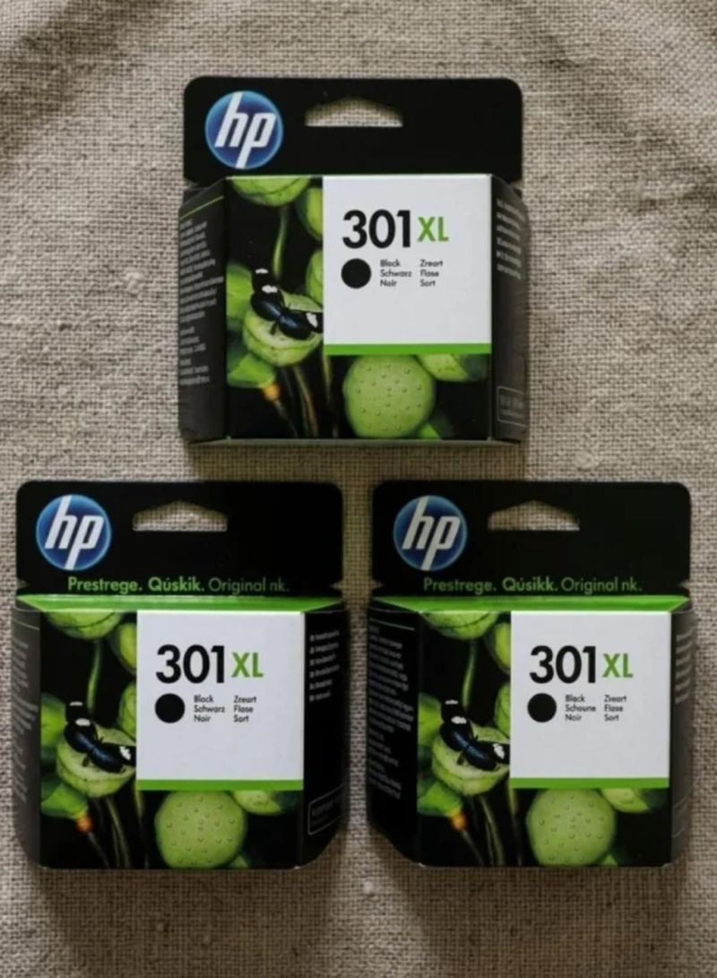 3 Cartuchos Tinta HP 301XL Negro Originales