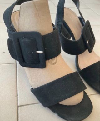 Sandali neri con fibbia modello vintage tg 38
