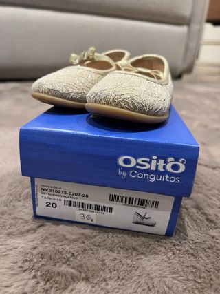 Merceditas ceremonia Ositos beige/dorado