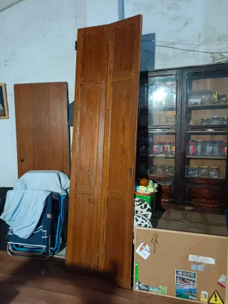 Puertas plegables madera maciza antiguas