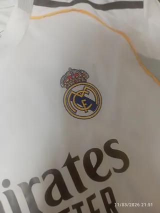 Camiseta Real Madrid Adidas Blanca y Dorada