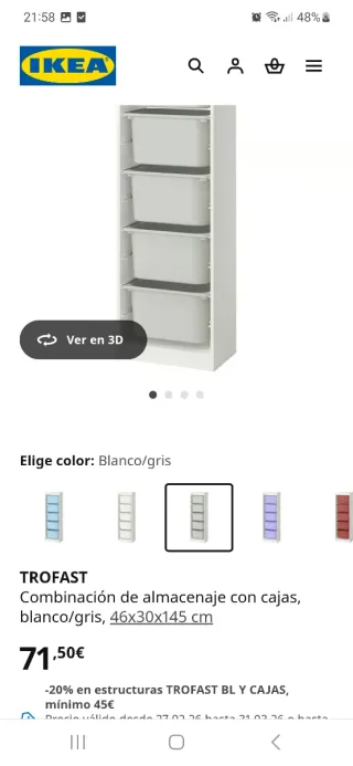 Mueble de almacenaje con 5 cajas