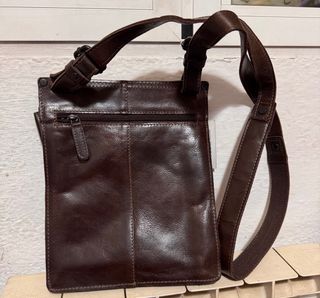 bolso bandolera de piel marrón Zerimar