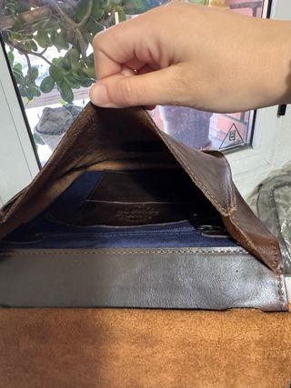 bolso bandolera de piel marrón Zerimar