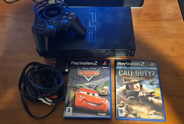 Consola PS2 Negra + Mando + 2 Juegos