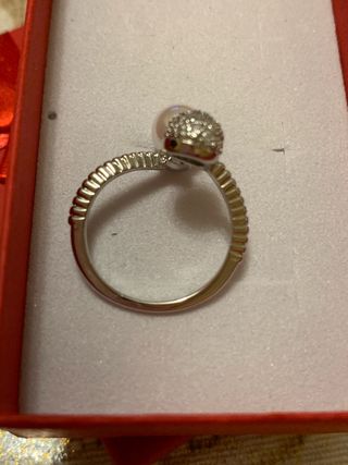 Anello perla e brillanti in argento