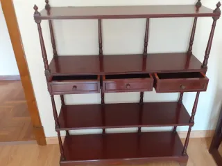 Estantería de madera con cajones, modelo vintage