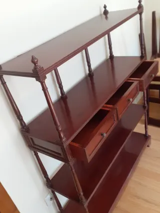 Estantería de madera con cajones, modelo vintage