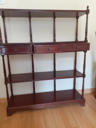 Estantería de madera con cajones, modelo vintage