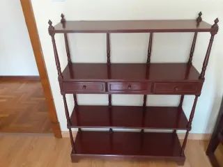 Estantería de madera con cajones, modelo vintage