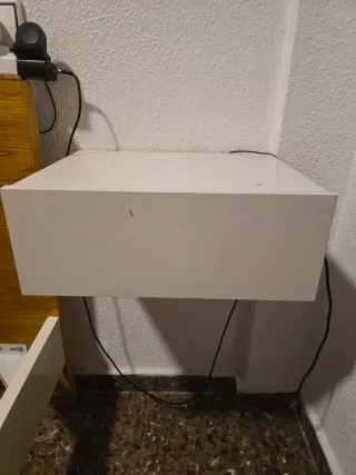 2 Mesitas Flotantes Blancas Madera