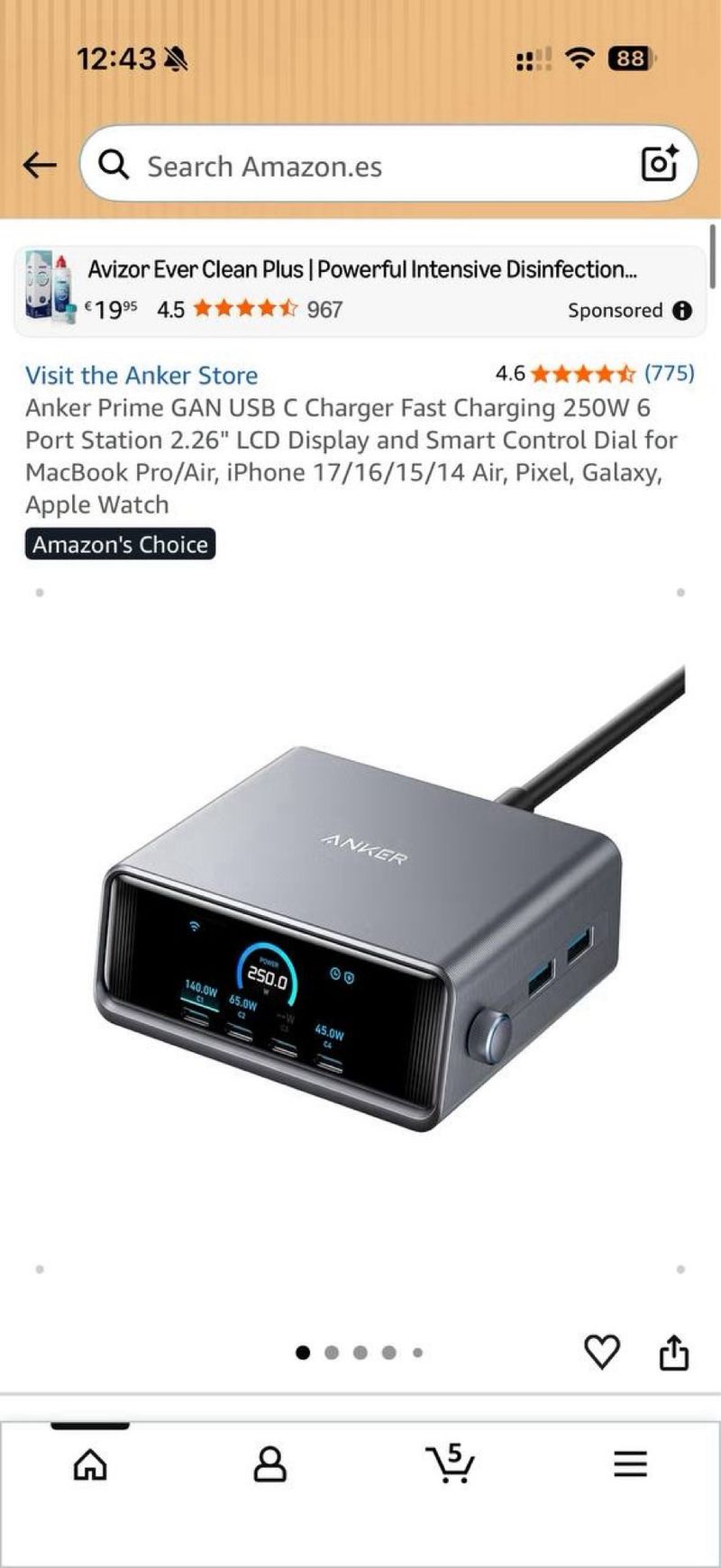 Estación de Carga Anker 250W GaNPrime afbeelding 5
