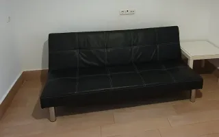 Sofá Cama Negro Piel Sintética