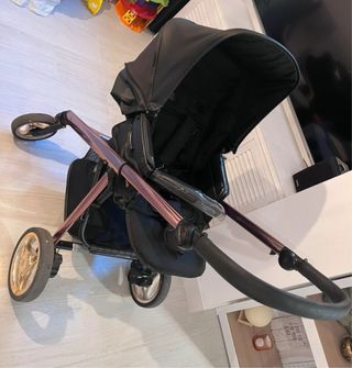Carro de paseo Bebecar negro y rosa