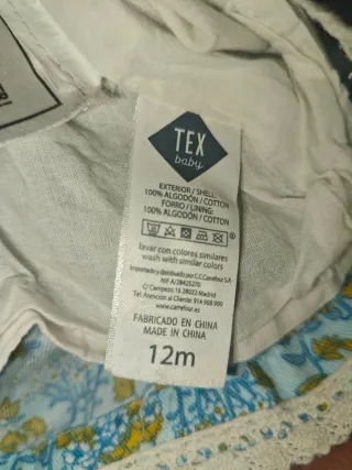 Vestido floral TEX bebé 12 meses