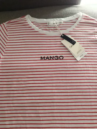 Camiseta Mango Rayas Rojas