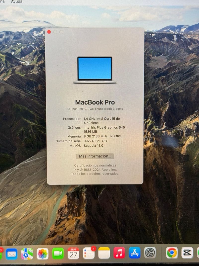 MacBook Pro 2019 Plata/Gris Espacial afbeelding 2
