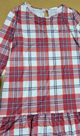 Blusa cuadros con volante Tendencia