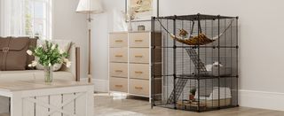 Jaula Gatos 3 Niveles con Hamaca 71x71x104 cm