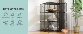 Jaula Gatos 3 Niveles con Hamaca 71x71x104 cm