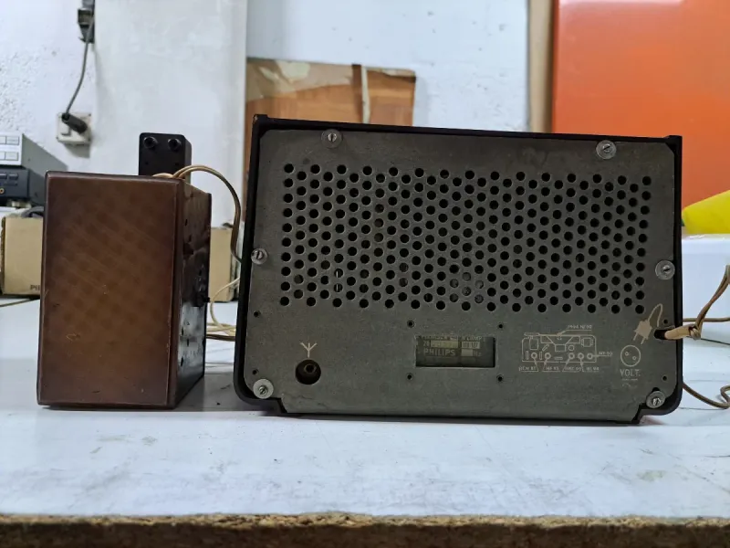 Radio Philips Vintage Marrón afbeelding 2