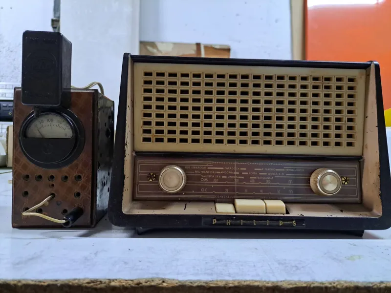 Radio Philips Vintage Marrón afbeelding 3