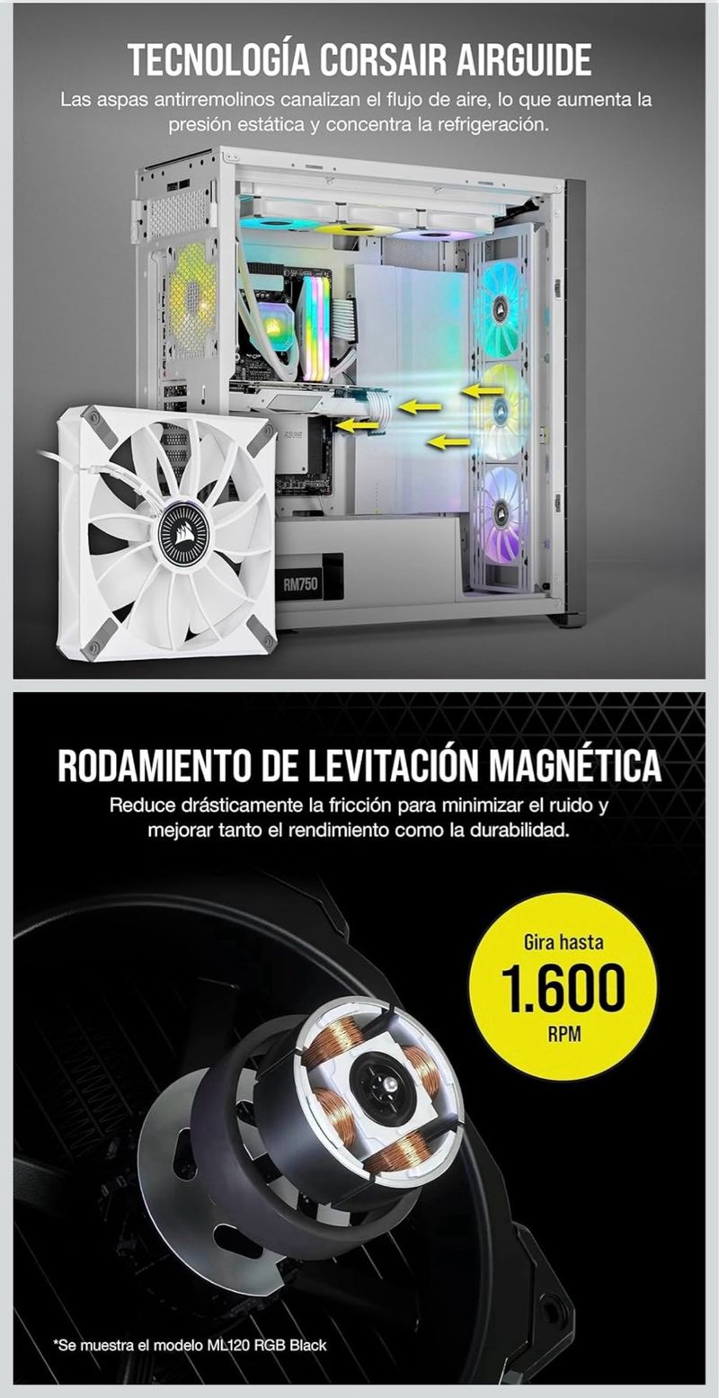 2x Corsair ML140 RGB ELITE (PRECINTADOS) afbeelding 5
