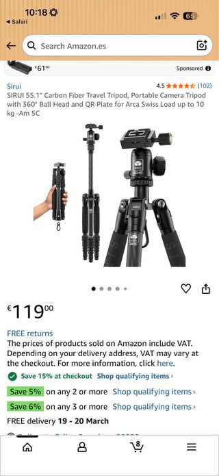 Trípode Sirui Carbono 55.1