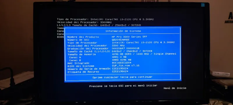 PC HP Slimline i3 SSD 240GB + 500GB SATA 8GB RAM afbeelding 6