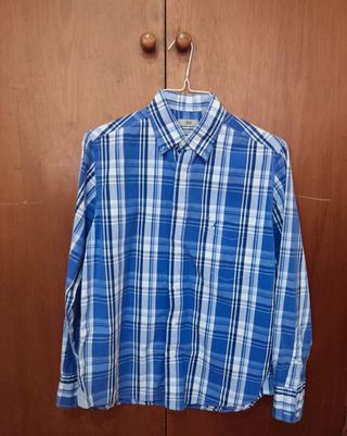Camisa de cuadros azul y blanca Axe