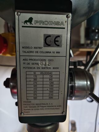 Taladro de columna Proinsa