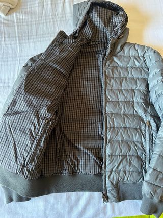 Giubbetto piuma d'oca grigio double face