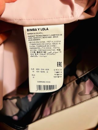 Cazadora Bimba y Lola tonos marrones y rosa