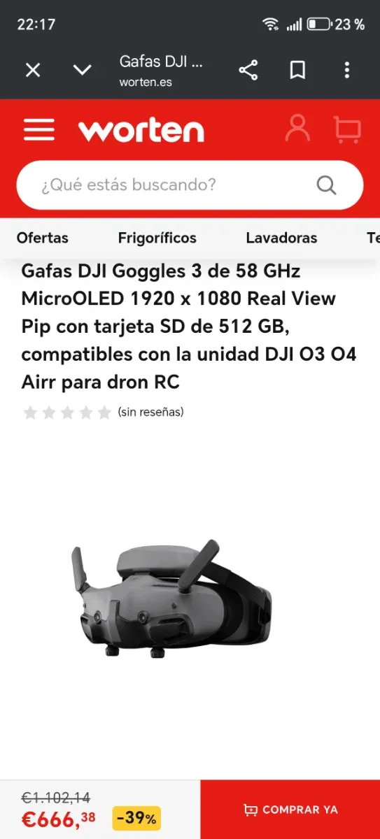 DJI Goggles 3 58 GHz MicroOLED