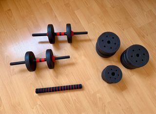 Kit Gimnasio Banco Pesas Mancuernas