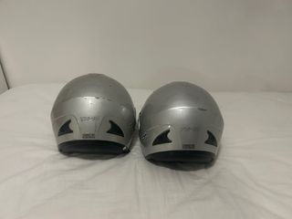 Casco Moto Negro y Plateado