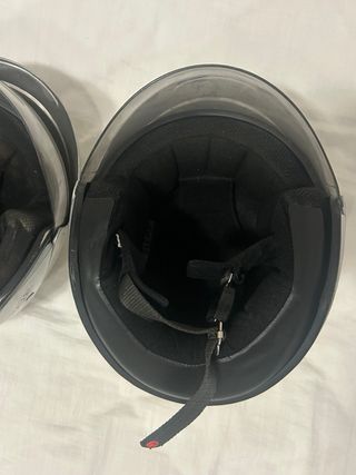 Casco Moto Negro y Plateado