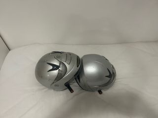 Casco Moto Negro y Plateado