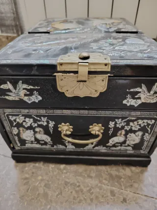 Caja joyero antigua japonesa lacada nacar