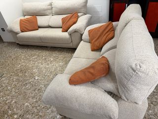 Sofá 3 plazas extensible beige