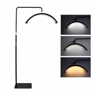 Lámpara media luna negra metal