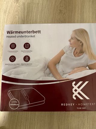 Manta Eléctrica calienta camas REDKEY 150x80cm