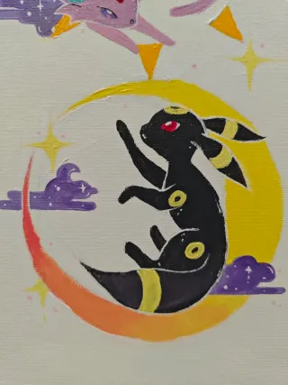 Cuadro Acrílico Espeon y Umbreon Pokémon