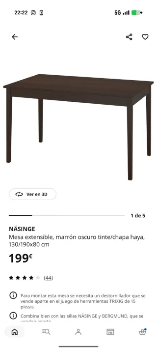 Mesa de comedor IKEA extensible