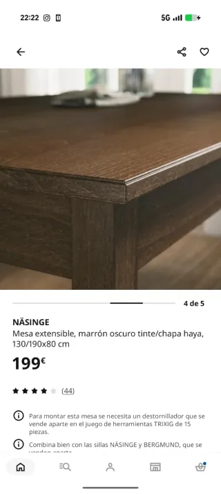 Mesa de comedor IKEA extensible