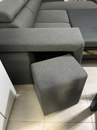 Sofá cama gris tela