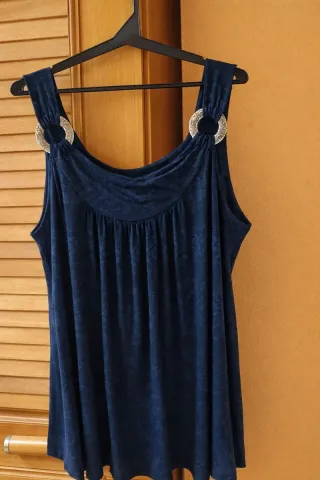Vestido ancho de verano azul talla única